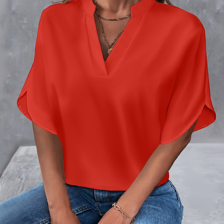 VanBruggen™ | Blouse met V-hals en splitmouwen