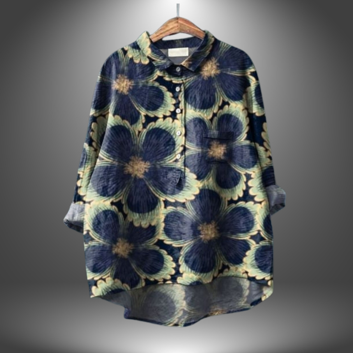 VanBruggen™ | Handgemaakte blouse met bloemem