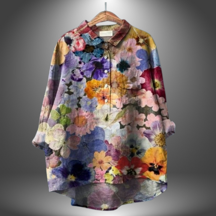 VanBruggen™ | Handgemaakte blouse met bloemem