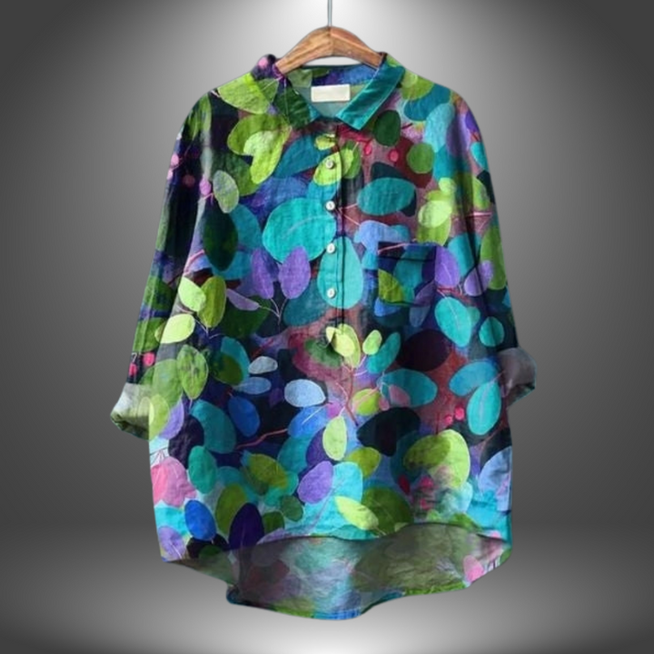 VanBruggen™ | Handgemaakte blouse met bloemem