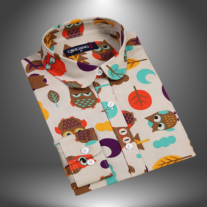 VanBruggen™ | Vegan damesblouse met bloemenprint.