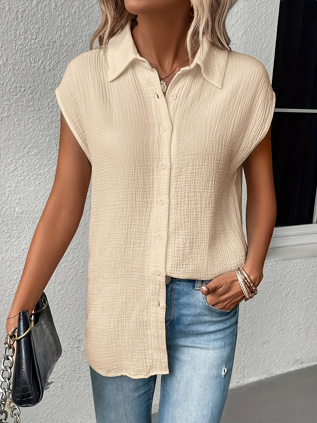 VanBruggen™ | Luchtige zomerblouse met korte mouwen