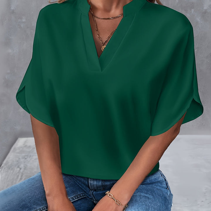 VanBruggen™ | Blouse met V-hals en splitmouwen