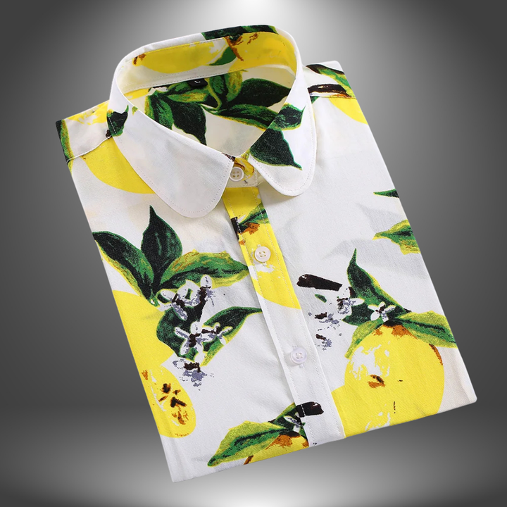 VanBruggen™ | Vegan damesblouse met bloemenprint.