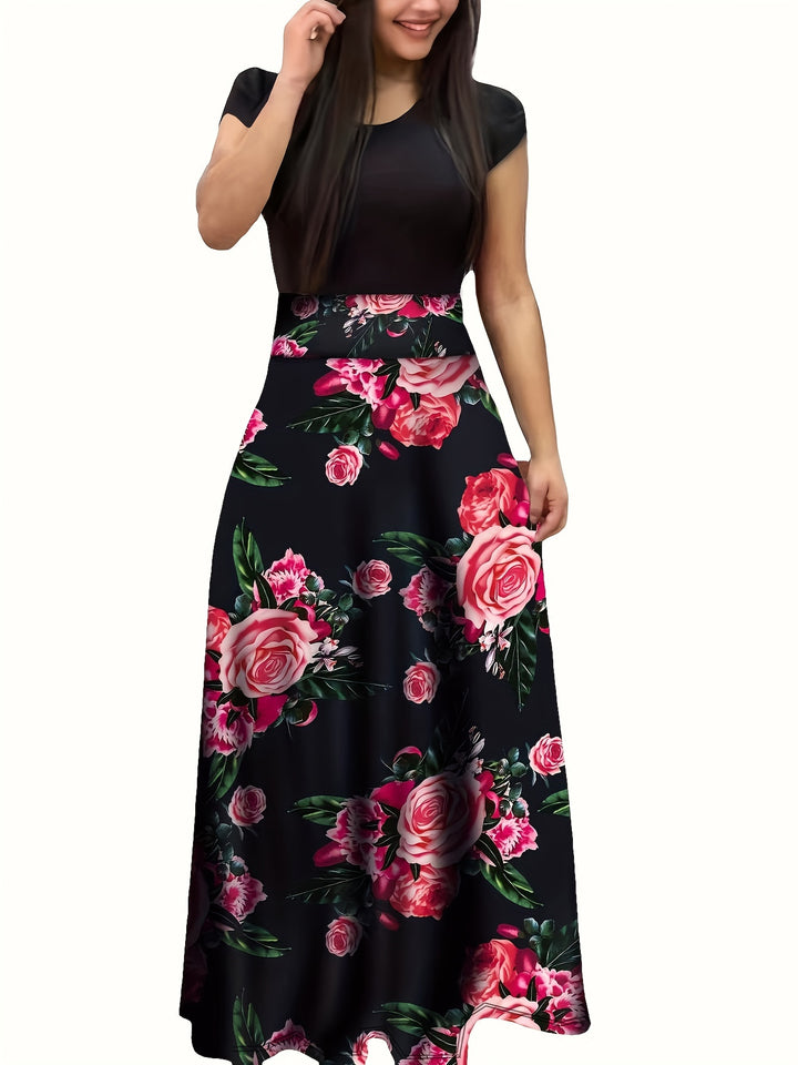 VanBruggen™ | Elegante maxi jurk met bloemenprint en split