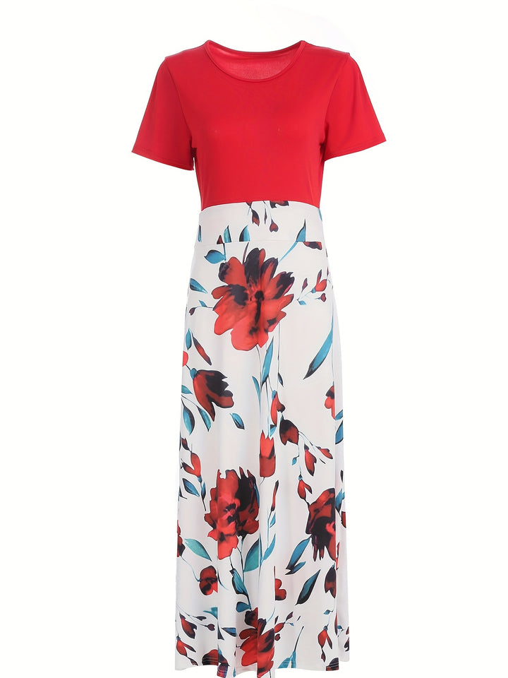 VanBruggen™ | Elegante maxi jurk met bloemenprint en split