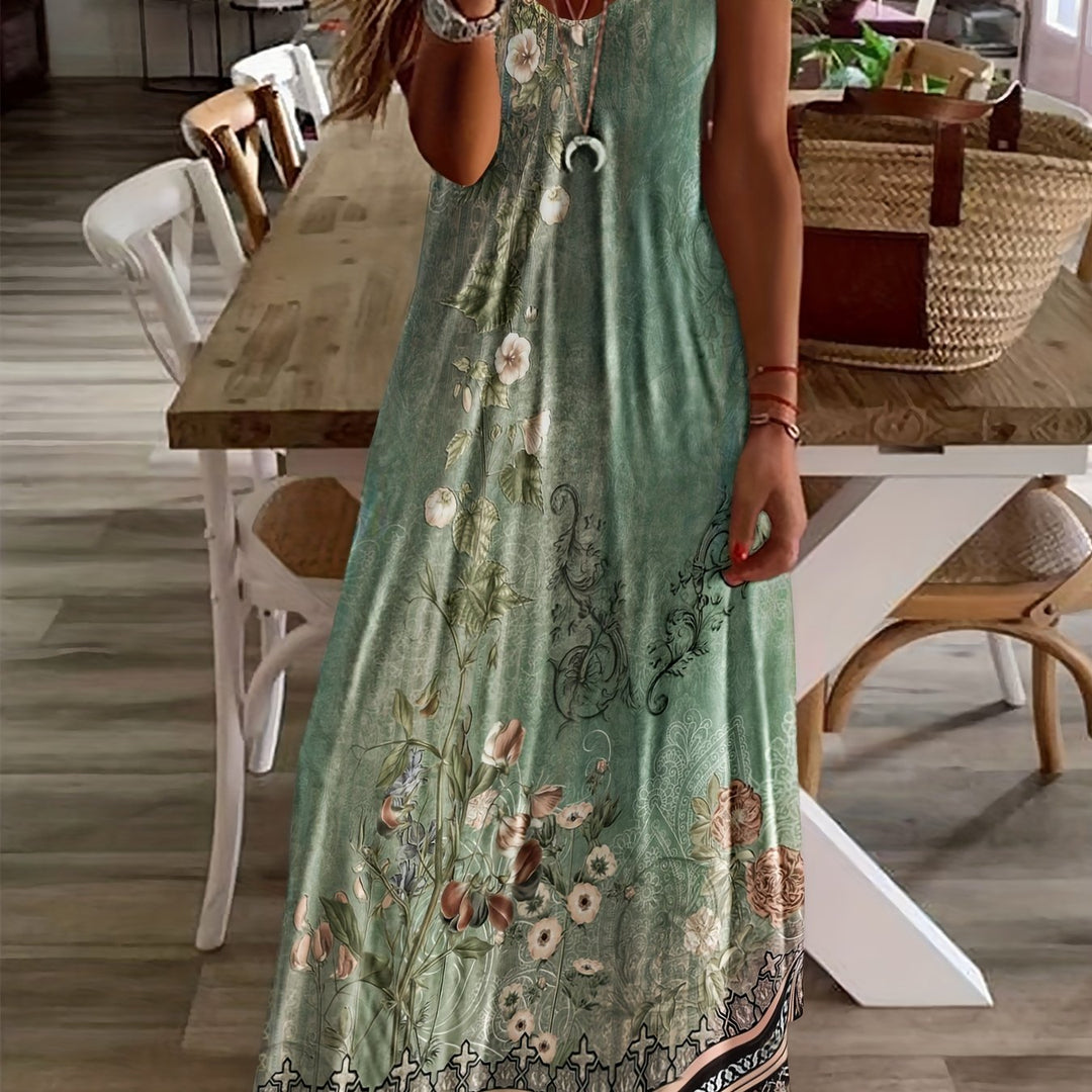 VanBruggen™ | Maxi jurk met bloemenprint en kanten details