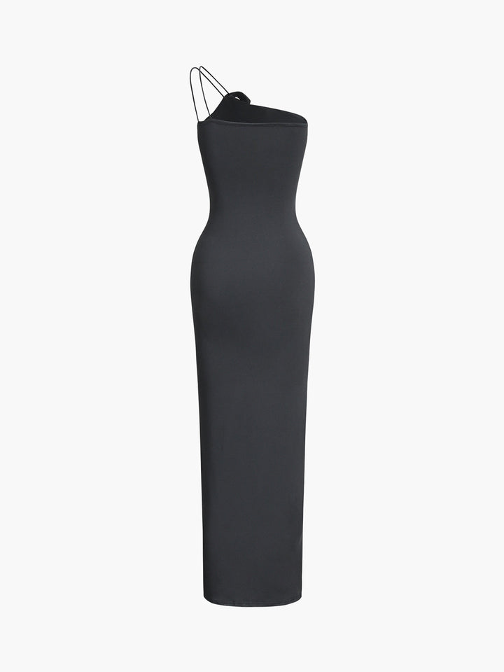 VanBruggen™ | Off Shoulder Rozen Decor Midi Jurk met Ruches