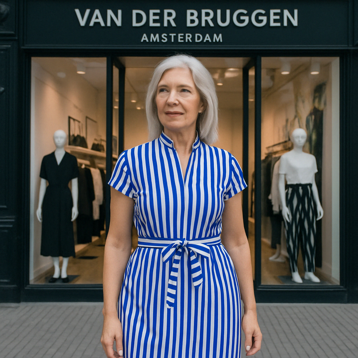 VanBruggen™ | Gestreepte Kraagjurk A-lijn