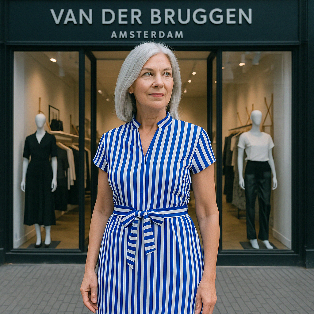 VanBruggen™ | Gestreepte Kraagjurk A-lijn