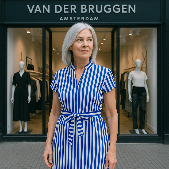 VanBruggen™ | Gestreepte Kraagjurk A-lijn