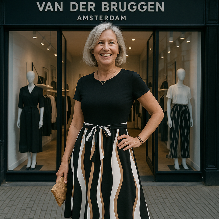 VanBruggen™ | Gestreepte Jurk met Ceintuur