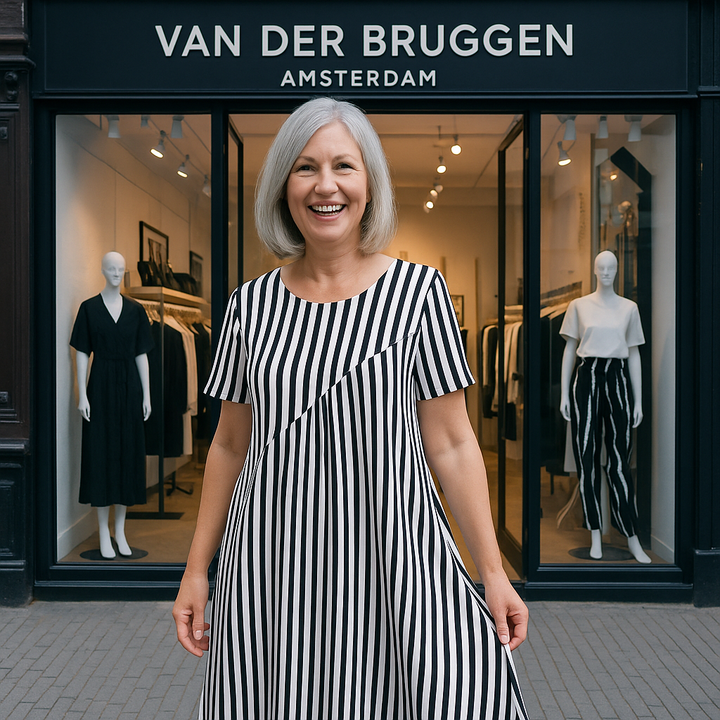 VanBruggen™ | Gestreepte Zomerjurk Korte Mouw