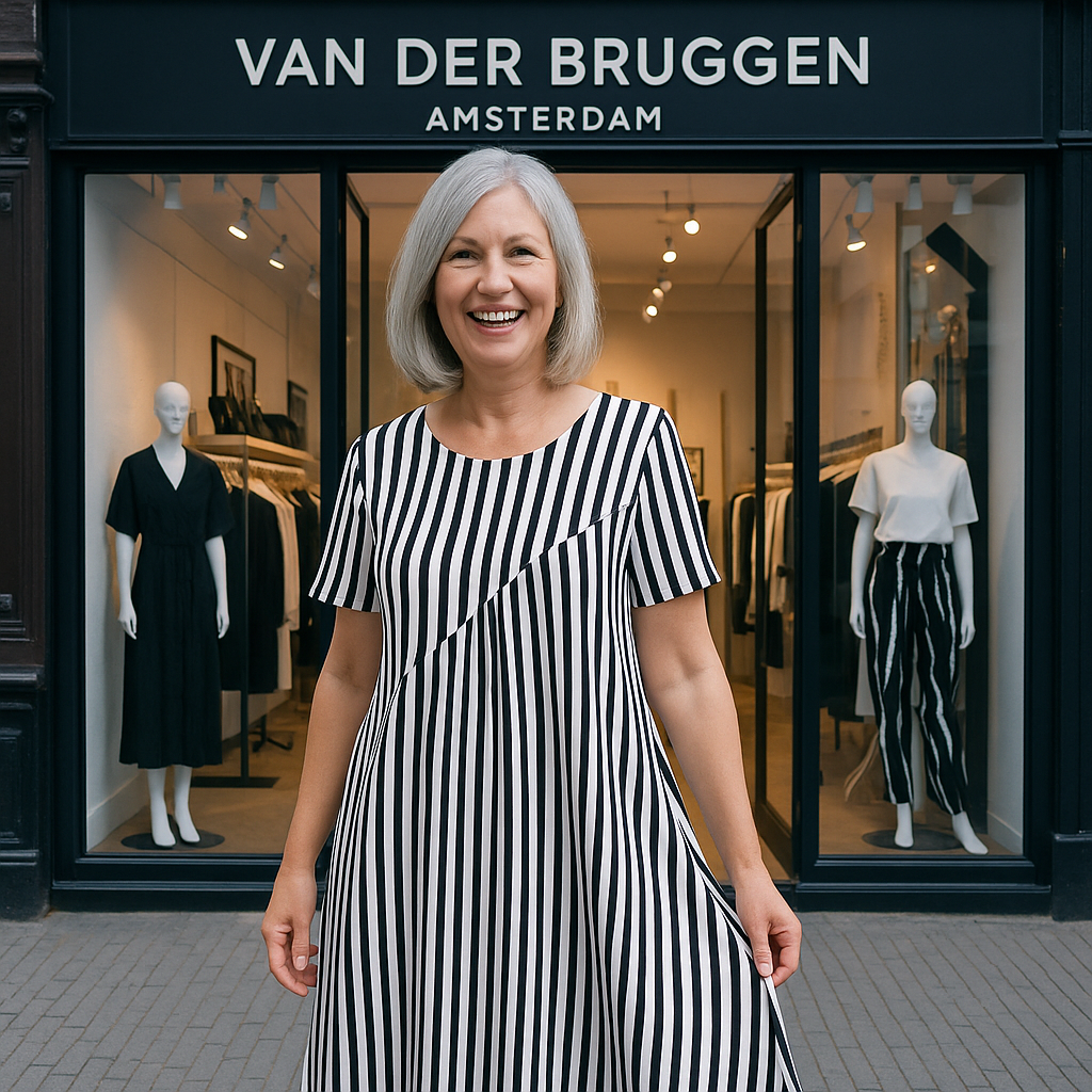 VanBruggen™ | Gestreepte Zomerjurk Korte Mouw