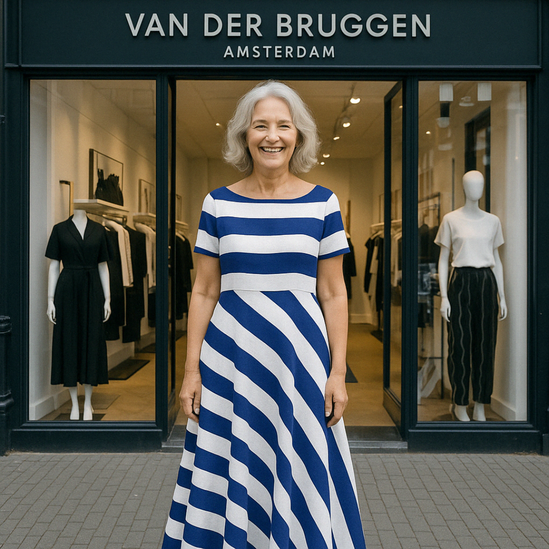 VanBruggen™ | Handgemaakte jurk met strepen