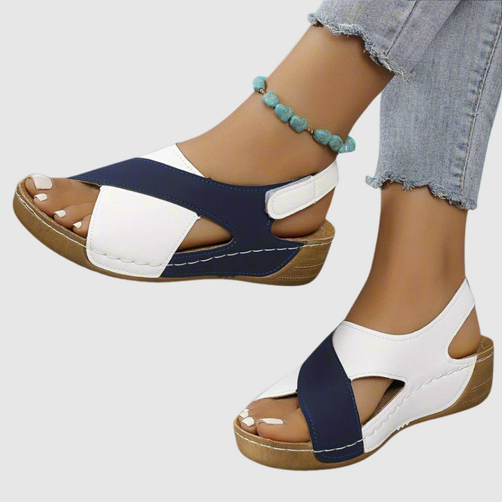 VanBruggen™ | Tweekleurige leren sandalen