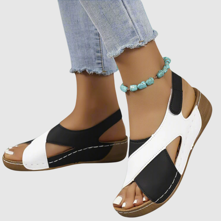 VanBruggen™ | Tweekleurige leren sandalen