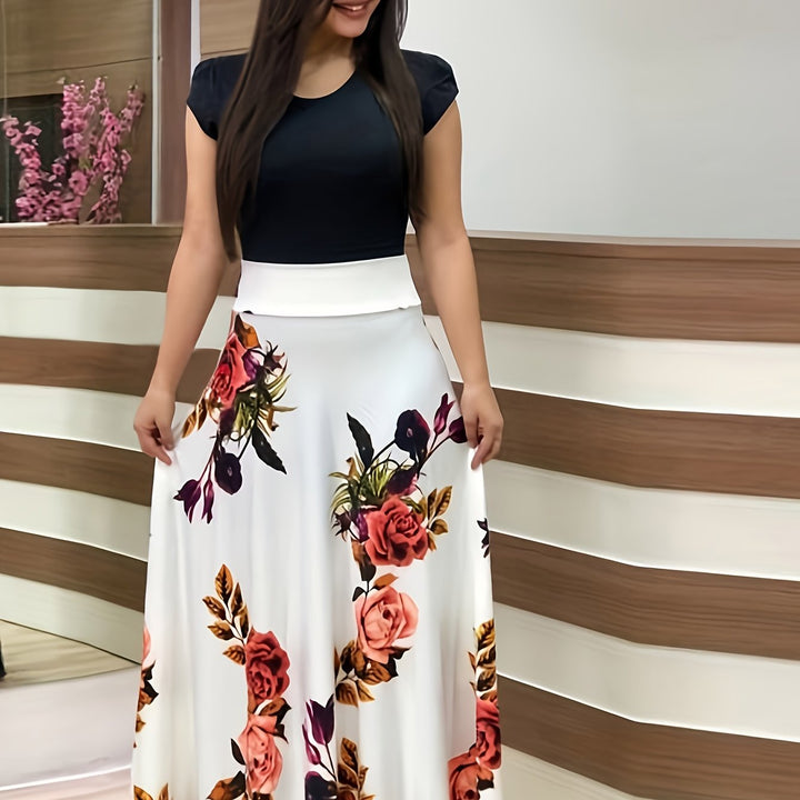 VanBruggen™ | Elegante maxi jurk met bloemenprint en split