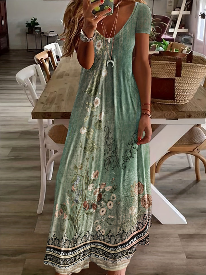 VanBruggen™ | Maxi jurk met bloemenprint en kanten details