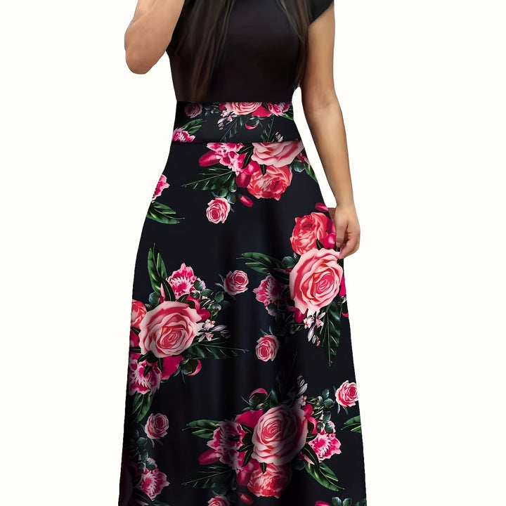VanBruggen™ | Elegante maxi jurk met bloemenprint en split
