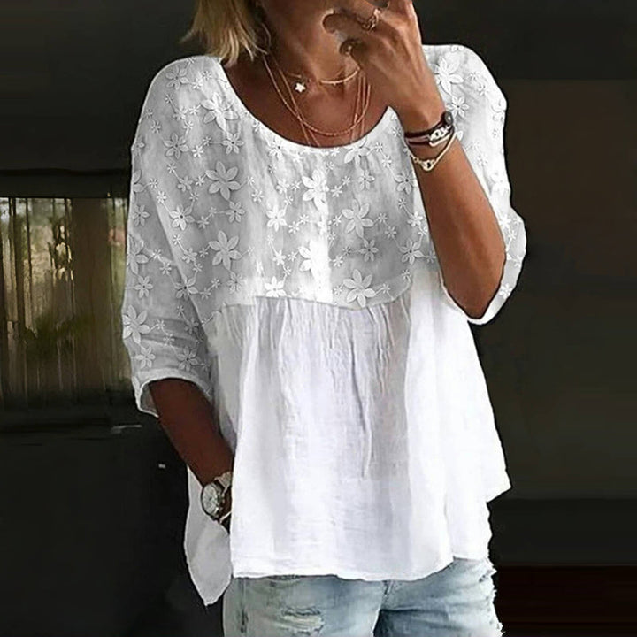 VanBruggen™ | Elegante blouse met bloemenborduursels