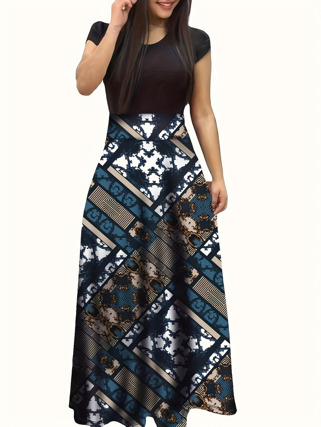 VanBruggen™ | Elegante maxi jurk met bloemenprint en split
