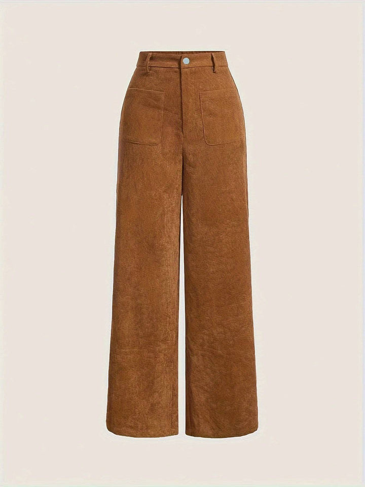 VanBruggen™ | Dames Corduroy Broek met Rechte Pijpen