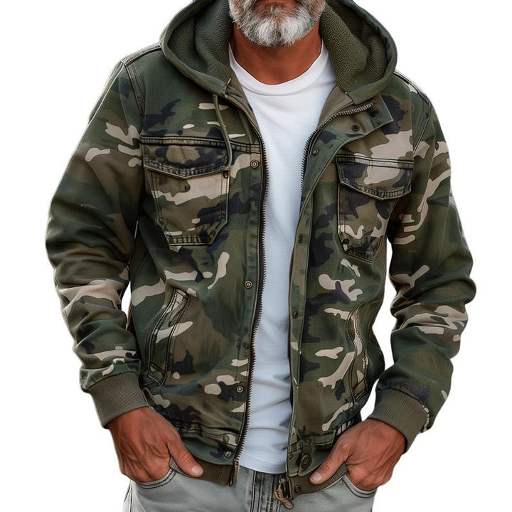 VanBruggen™ | Camouflage cargojack voor heren - Met capuchon en meerdere zakken