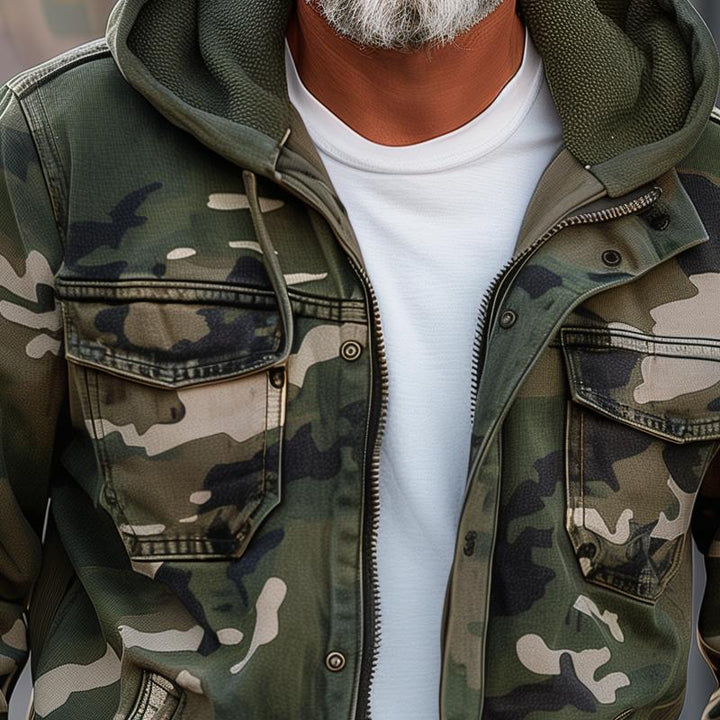 VanBruggen™ | Camouflage cargojack voor heren - Met capuchon en meerdere zakken